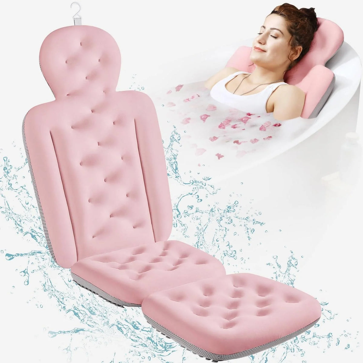 Bath Pillow Full-Body Breathable Mesh & Suction Cups