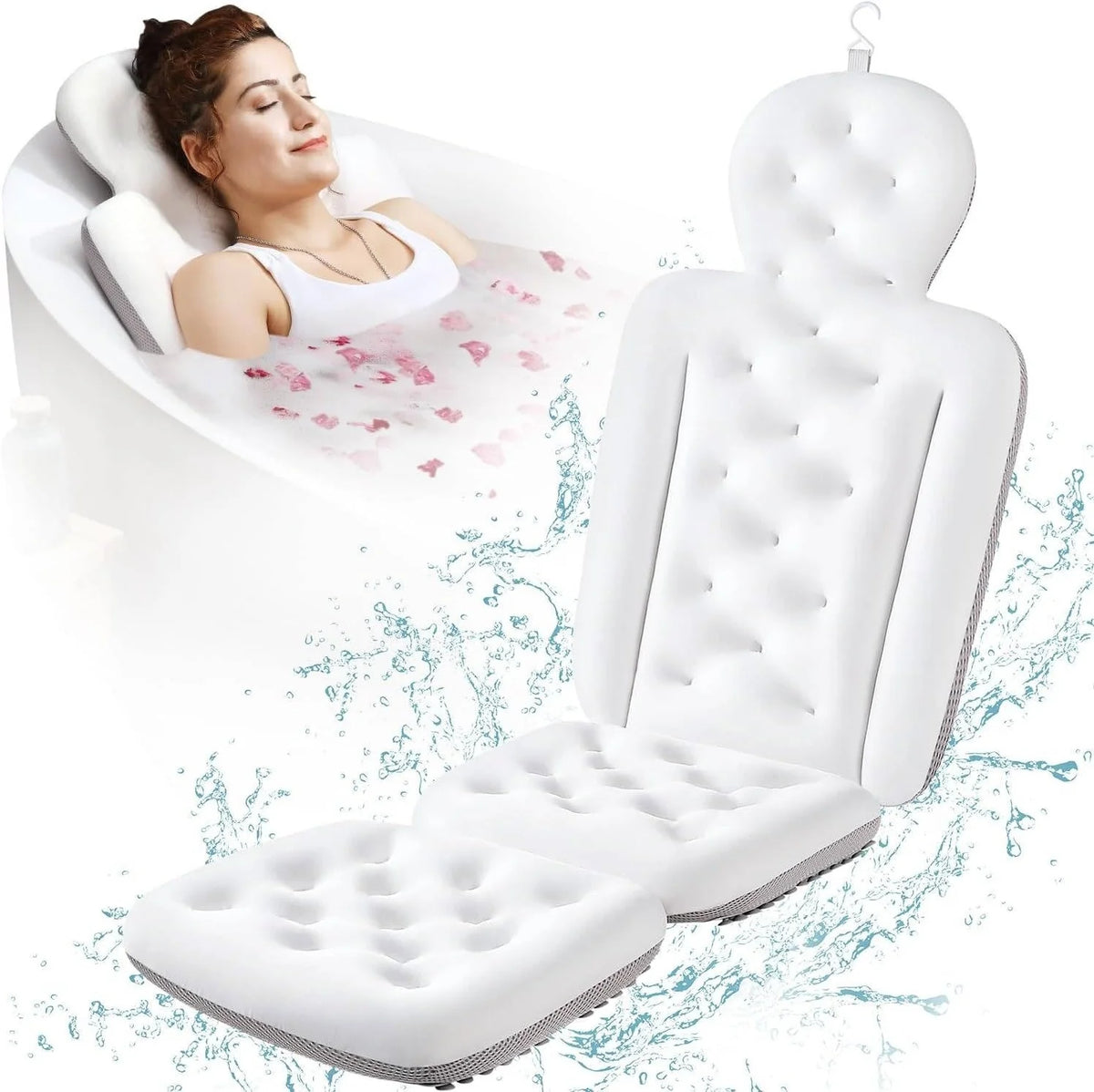 Bath Pillow Full-Body Breathable Mesh & Suction Cups