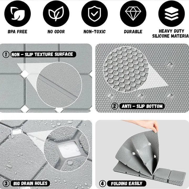 Bath & Shower Mat Non-Slip Silicone Suction Cups
