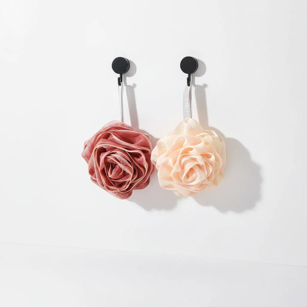 Bath Sponge Rose-Shaped Odor-Resistant Quick-Drying 2-Pack