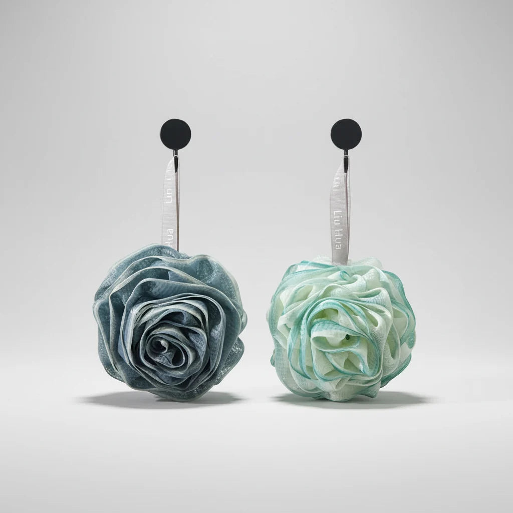 Bath Sponge Rose-Shaped Odor-Resistant Quick-Drying 2-Pack