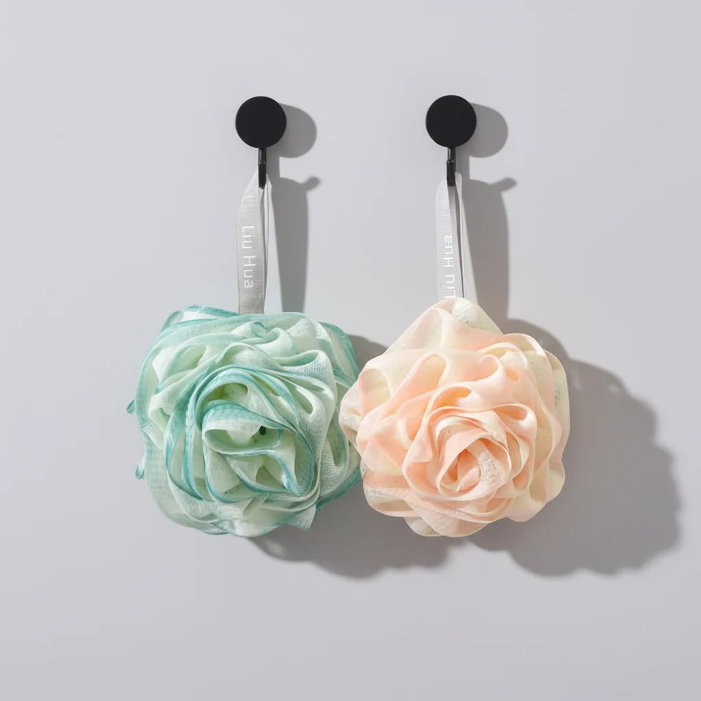 Bath Sponge Rose-Shaped Odor-Resistant Quick-Drying 2-Pack
