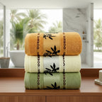 Bath Towel Set Bamboo Fiber Highly Absorbent Hypoallergenic