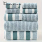 Bath Towel Set Coral Fleece Quick-Drying Set of 8