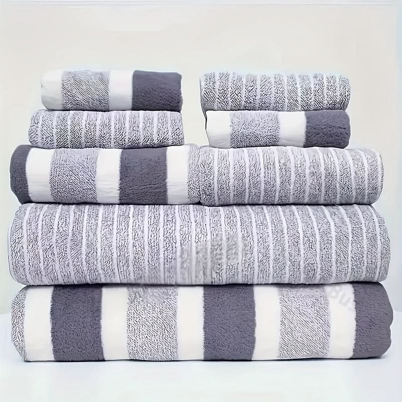 Bath Towel Set Ultra-Soft Microfiber Quick-Dry 8-Piece