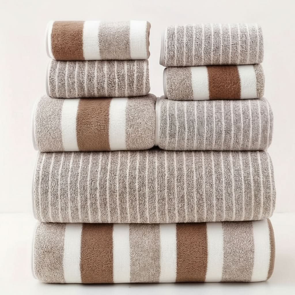 Bath Towel Set Ultra-Soft Microfiber Quick-Dry 8-Piece