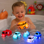 Bath Toy Cars Water-Activated Glow Multiple Shapes