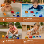 Bath Toy Cars Water-Activated Glow Multiple Shapes