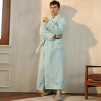 Bathrobe Coral Fleece Shawl Collar Belt & Pockets