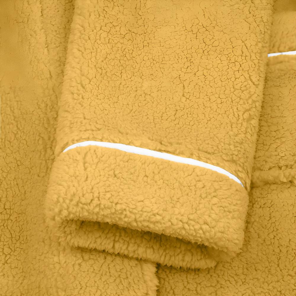 Bathrobe Coral Fleece Shawl Collar Belt & Pockets