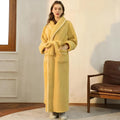 Bathrobe Coral Fleece Shawl Collar Belt & Pockets