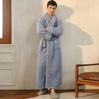 Bathrobe Coral Fleece Shawl Collar Belt & Pockets