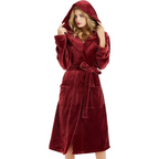 Bathrobe Hooded Premium Fleece Long Fit With Pockets