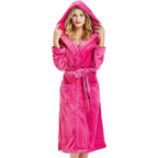Bathrobe Hooded Premium Fleece Long Fit With Pockets