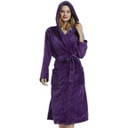 Bathrobe Hooded Premium Fleece Long Fit With Pockets