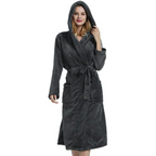 Bathrobe Hooded Premium Fleece Long Fit With Pockets