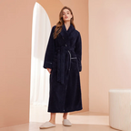 Bathrobe Thick Flannel Adjustable Sash & Turn-Down Collar
