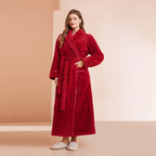 Bathrobe Thick Flannel Adjustable Sash & Turn-Down Collar