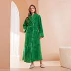 Bathrobe Thick Flannel Adjustable Sash & Turn-Down Collar
