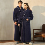 Bathrobe Thick Flannel Adjustable Sash & Turn-Down Collar