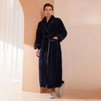 Bathrobe Thick Flannel Adjustable Sash & Turn-Down Collar