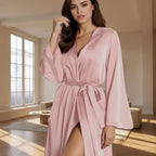 Bathrobe Unisex Lightweight Double-Sided Waffle Cotton Blend