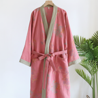 Bathrobe Waffle Cotton Quick-Dry Belt & Pockets
