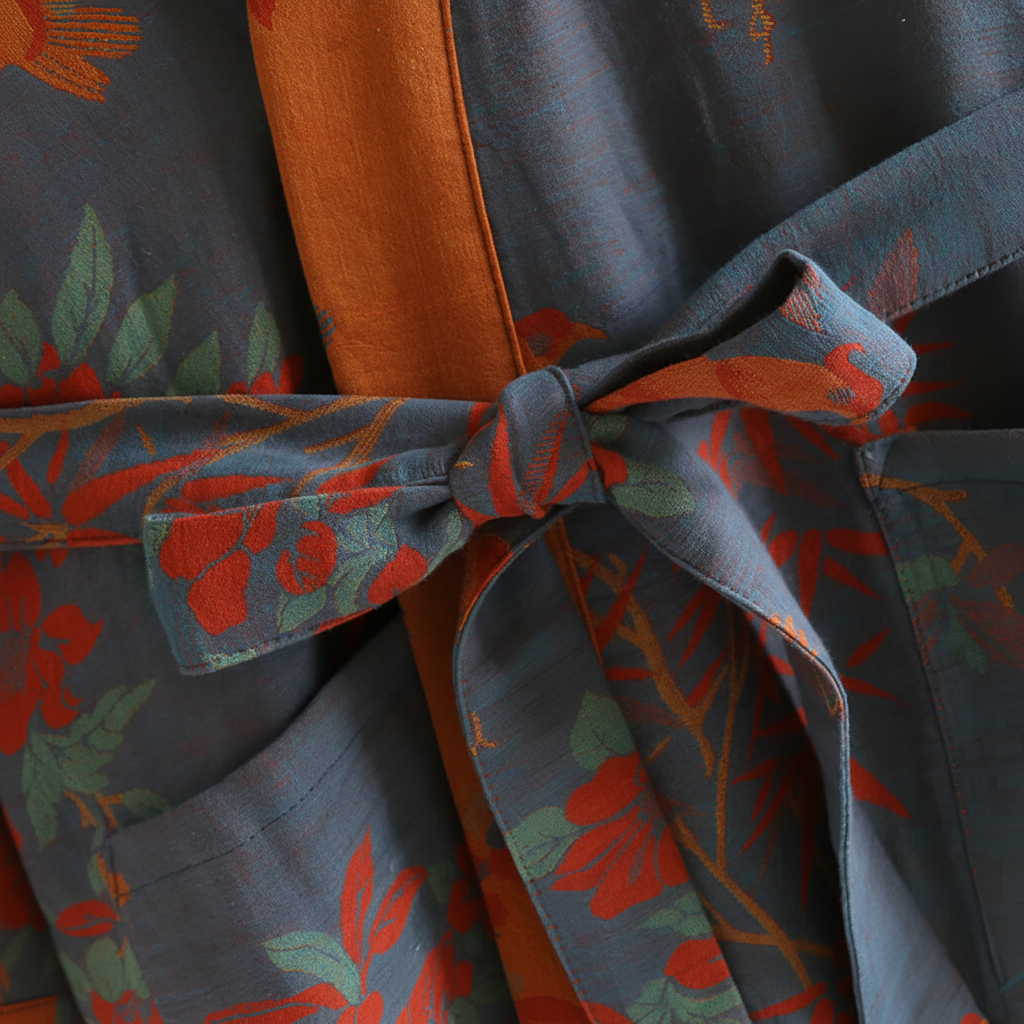 Bathrobe Waffle Cotton Quick-Dry Belt & Pockets