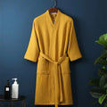 Bathrobe Waffle Texture 100% Cotton Adjustable Waistband