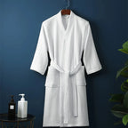 Bathrobe Waffle Texture 100% Cotton Adjustable Waistband