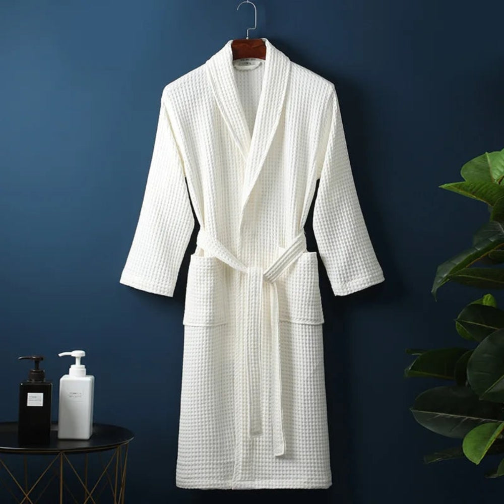 Bathrobe Waffle Weave 100% Cotton Lightweight
