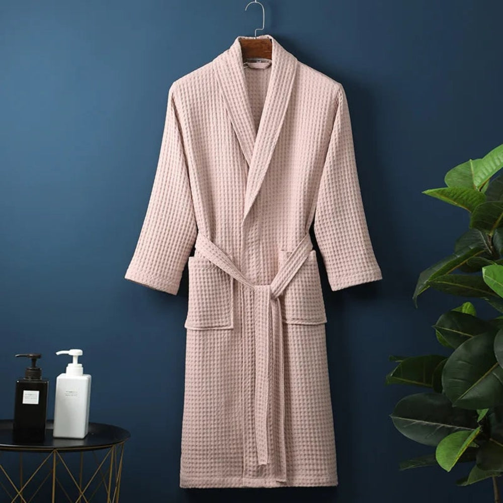 Bathrobe Waffle Weave 100% Cotton Lightweight