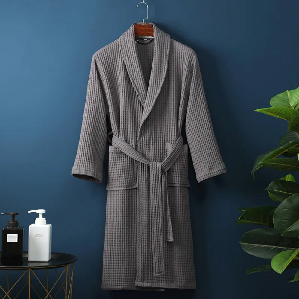 Bathrobe Waffle Weave 100% Cotton Lightweight