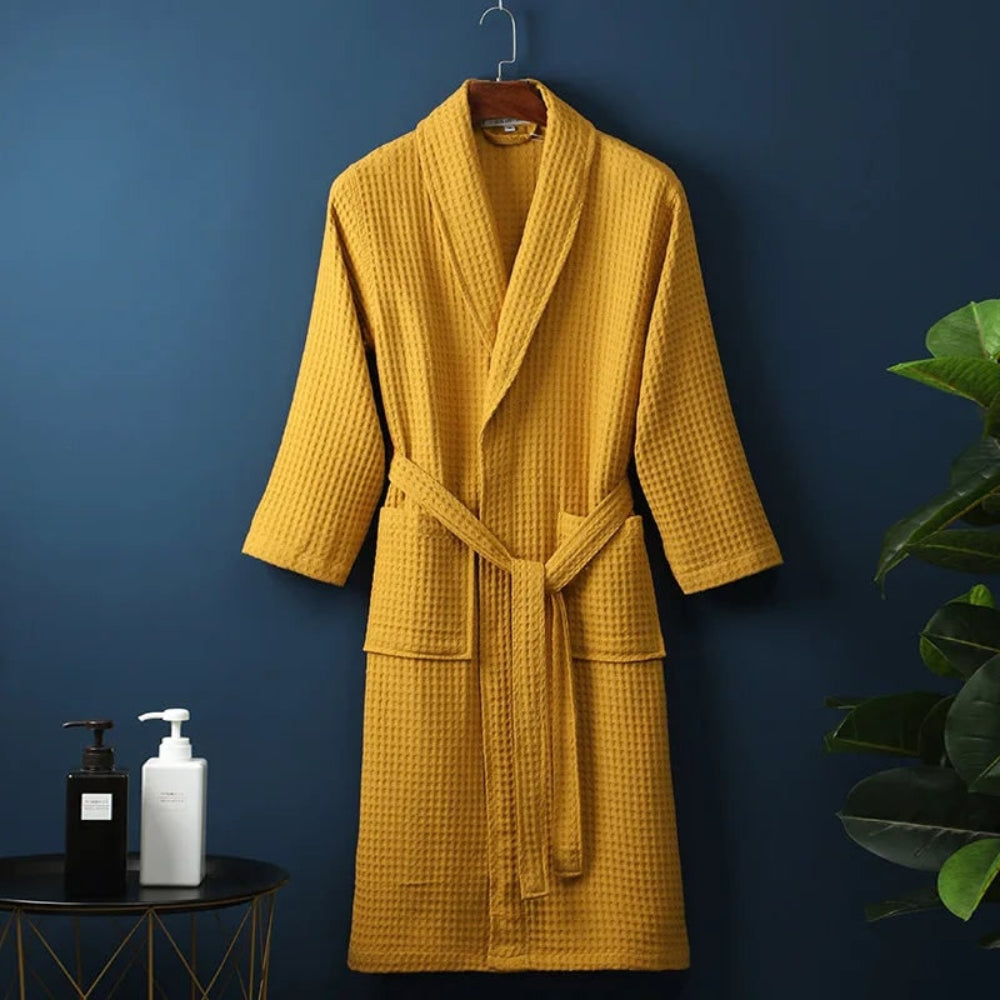 Bathrobe Waffle Weave 100% Cotton Lightweight