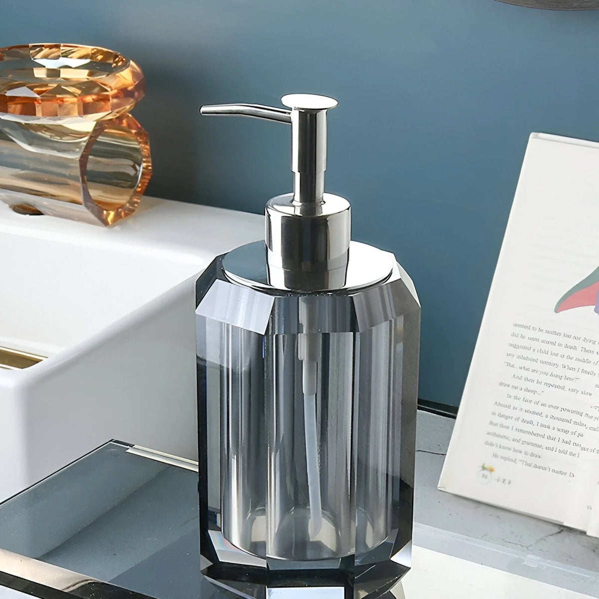 Bathroom Accessories Set Crystal Glass Toothbrush Holder