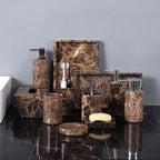 Bathroom Accessories Set Marble-Effect Polished Finish