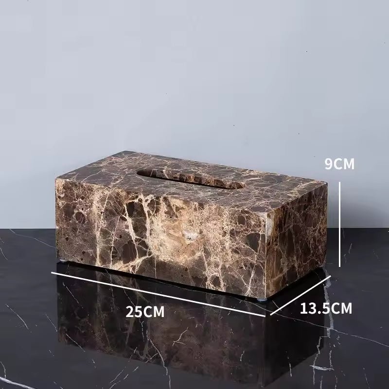 Bathroom Accessories Set Marble-Effect Polished Finish