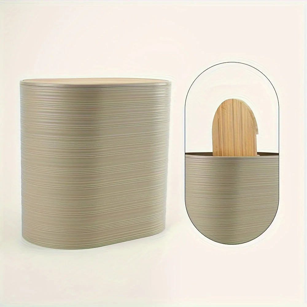 Bathroom Accessory Set Bamboo Accents 6-Piece Easy-Clean