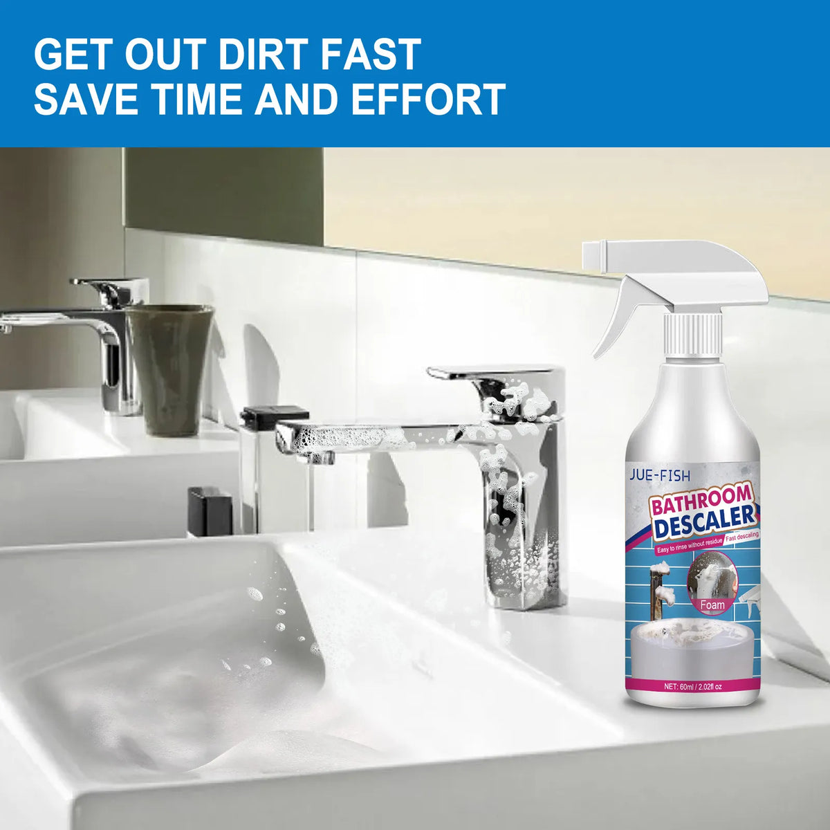 Bathroom Cleaner Set Lime-Scale & Grout Remover Reusable Cloths