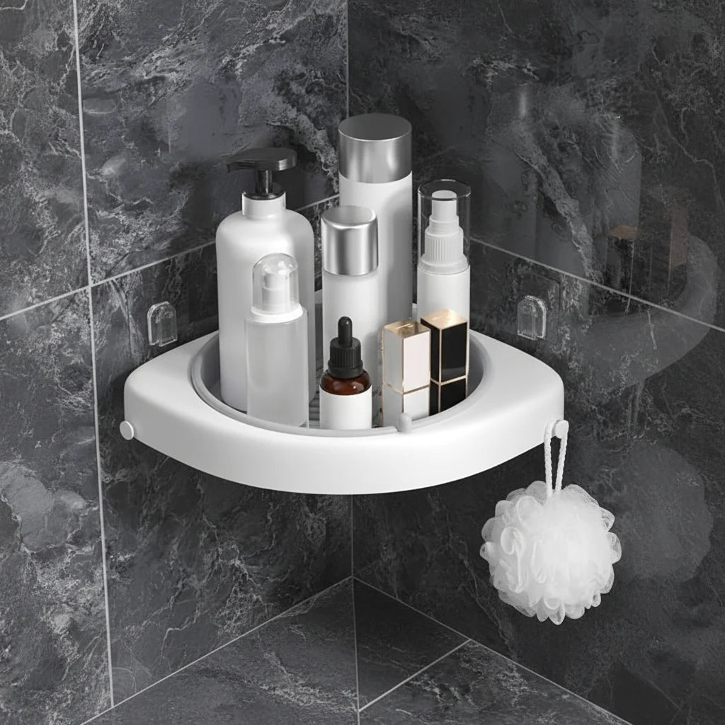Bathroom Corner Shelf Rotating Drainage & Ventilation