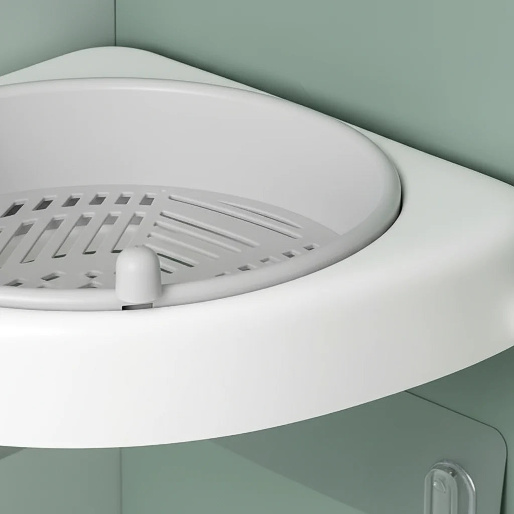 Bathroom Corner Shelf Rotating Drainage & Ventilation