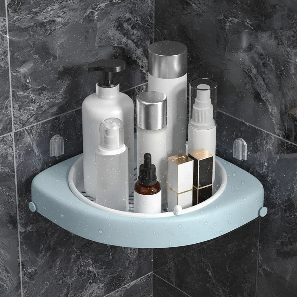 Bathroom Corner Shelf Rotating Drainage & Ventilation