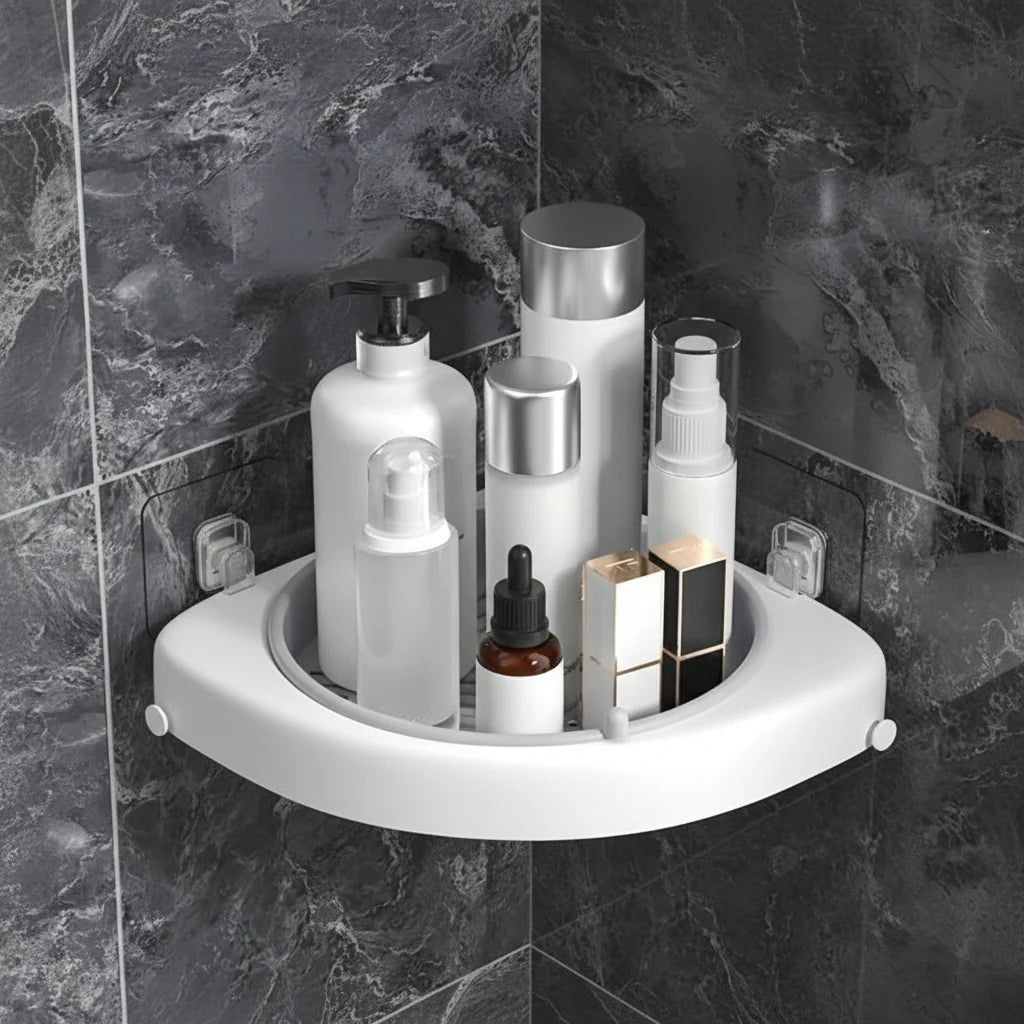 Bathroom Corner Shelf Rotating Drainage & Ventilation
