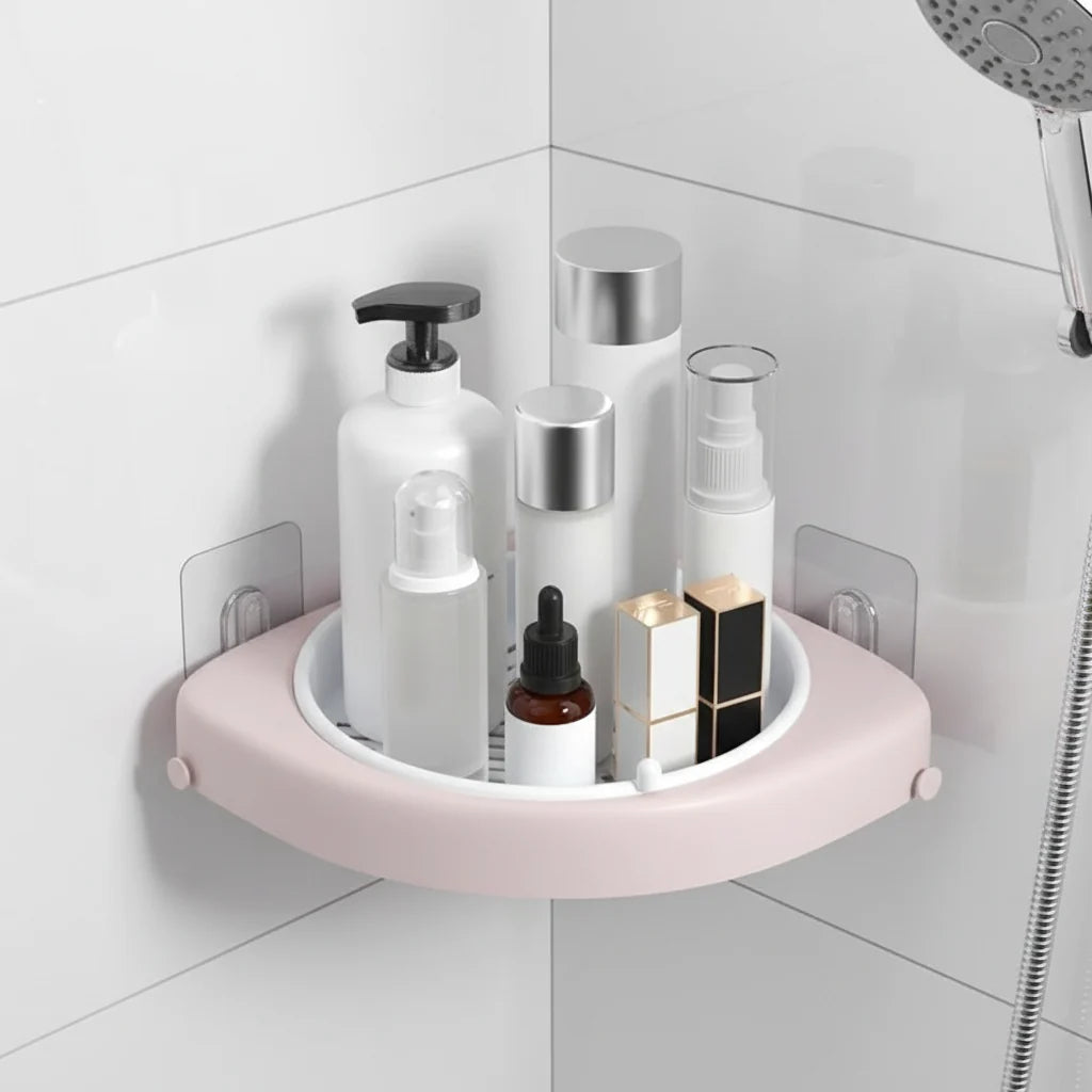 Bathroom Corner Shelf Rotating Drainage & Ventilation