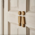 Bathroom Door Sign Solid Wood Men & Women Icons