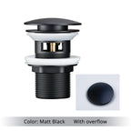 Bathroom Drain Pop-Up Closure Optional Overflow Corrosion-Resistant Finish