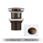 Bathroom Drain Pop-Up Closure Optional Overflow Corrosion-Resistant Finish