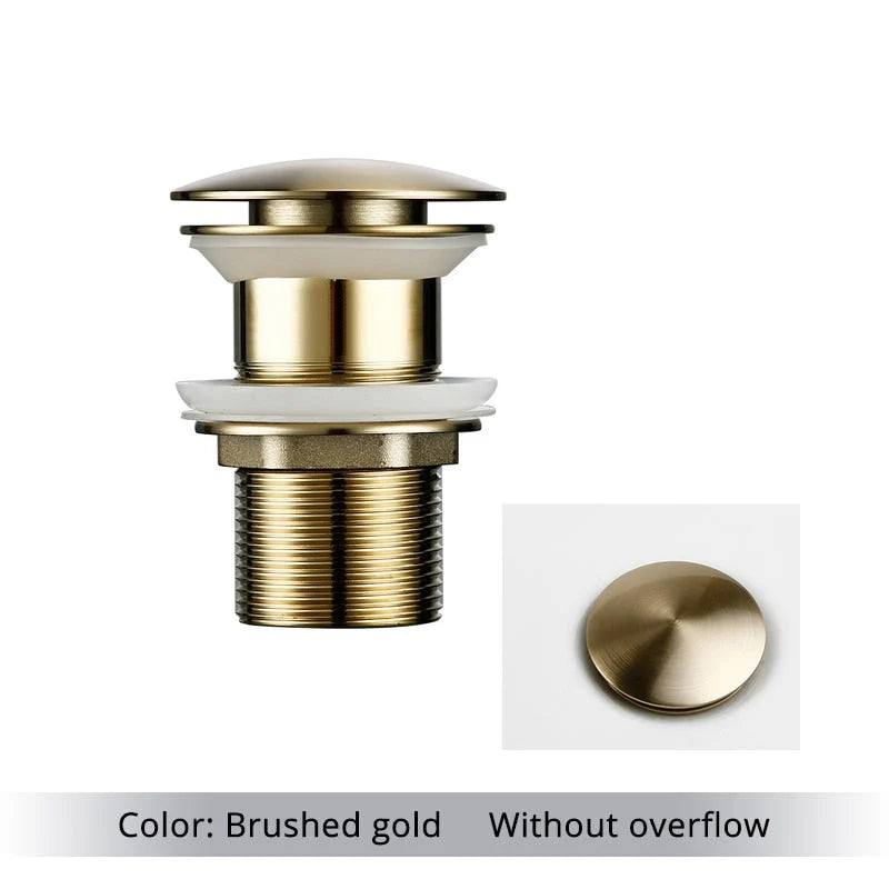 Bathroom Drain Pop-Up Closure Optional Overflow Corrosion-Resistant Finish