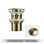 Bathroom Drain Pop-Up Closure Optional Overflow Corrosion-Resistant Finish