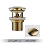 Bathroom Drain Pop-Up Closure Optional Overflow Corrosion-Resistant Finish